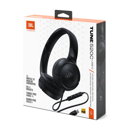 JBL Tune 520C USB-C Hi-Res wired on-ear headphones