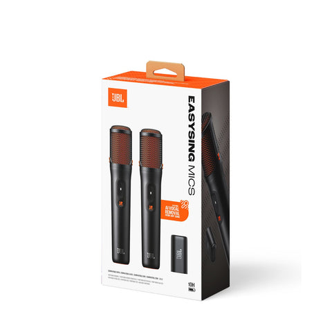 JBL Easy Sing Mics Two Wireless AI-Powered Microphones with Real-Time Vocal Removal