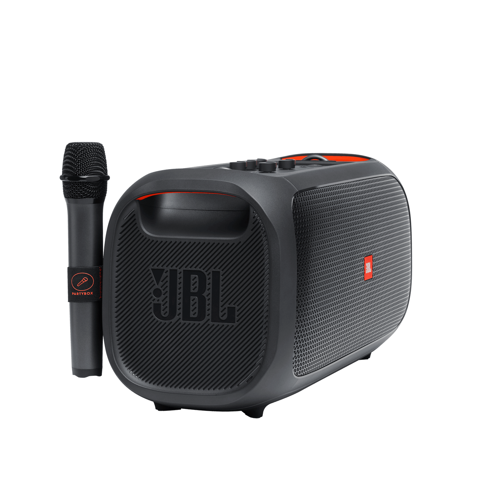 JBL PARTYBOX ON-THE-GO Portable party speaker with built-in lights and 2x Wireless Microphone