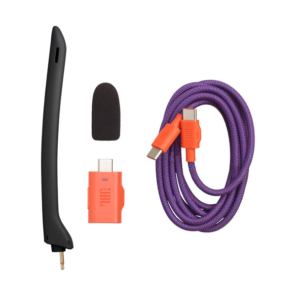 JBL Quantum 520 Black – Boom mic, windshield foam, USB dongle and cable