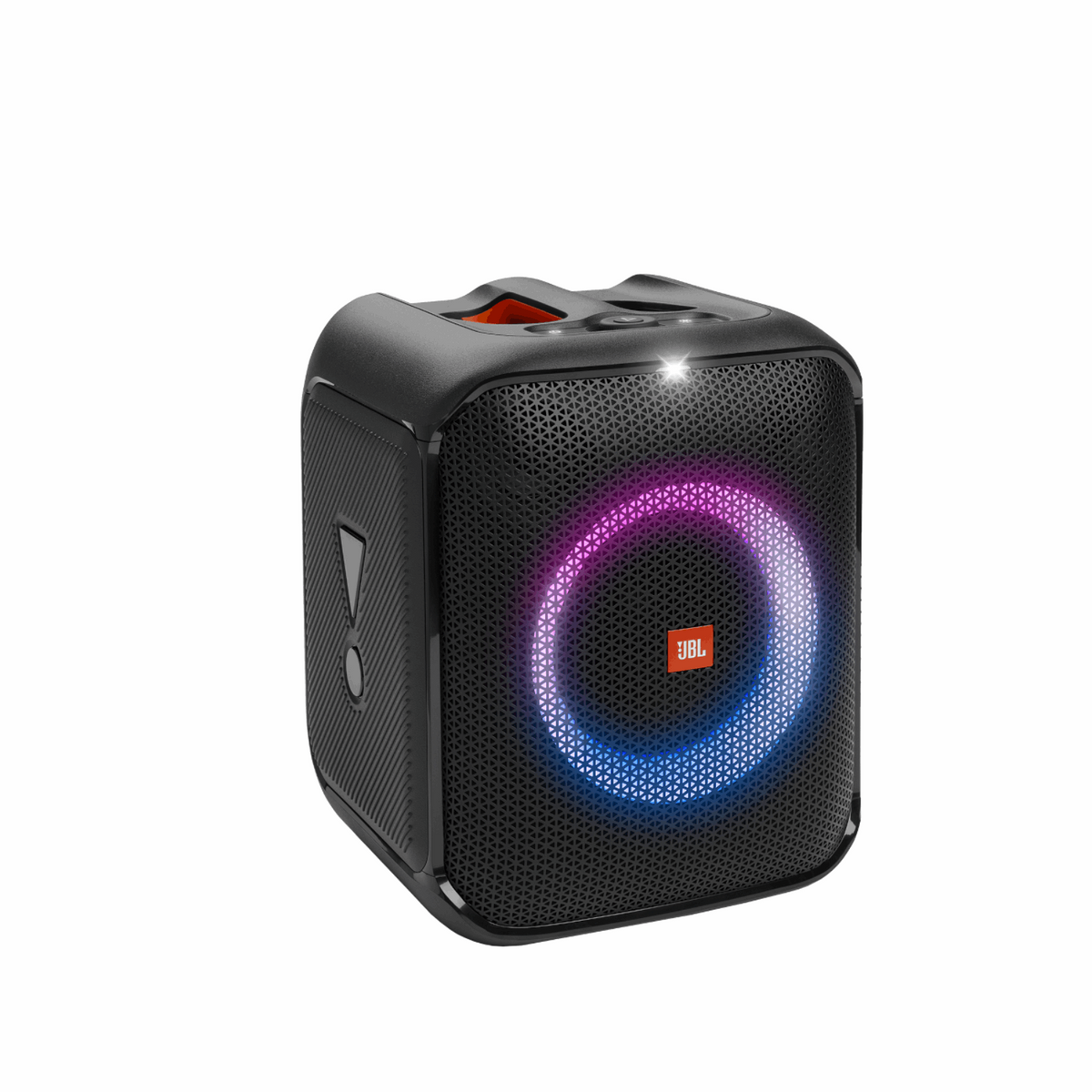 JBL PARTYBOX ENCORE ESSENTIAL Portable party speaker with powerful 100W sound, built-in dynamic light show, and splash proof design.