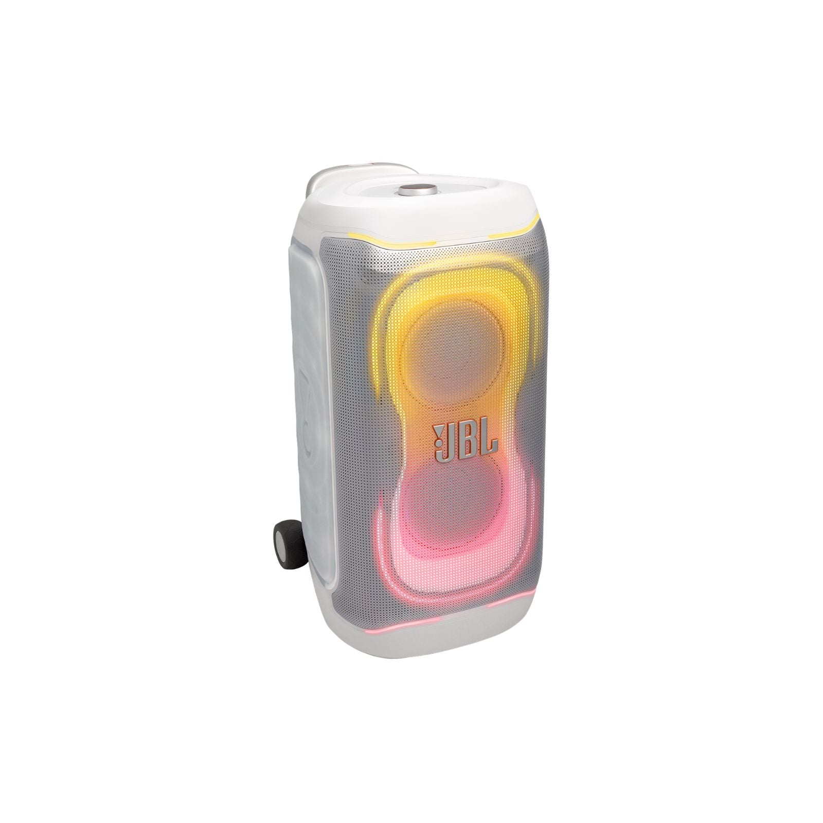 JBL PartyBox 330 Portable Party Speaker with JBL Legendary Sound, Futuristic Lighting, a Telescopic Handle and Wide Wheels.